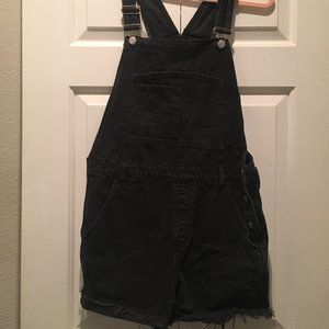 Topshop Black Overall Shorts Size 8